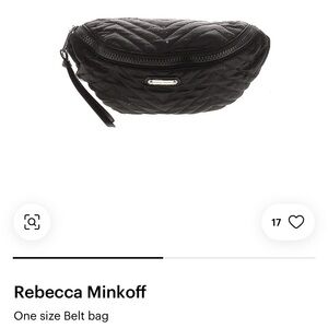 Rebecca Minkoff Black Quilted Chevron Belt Bag